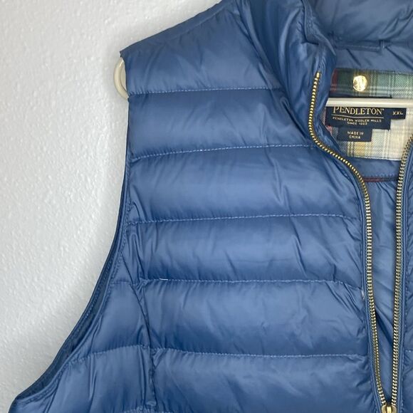 Pendleton Blue Puffer Duck Down Filled Full Zip Vest Size XXL - Picture 5 of 11